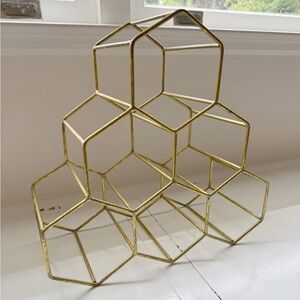 Geometric Gold Wine Rack